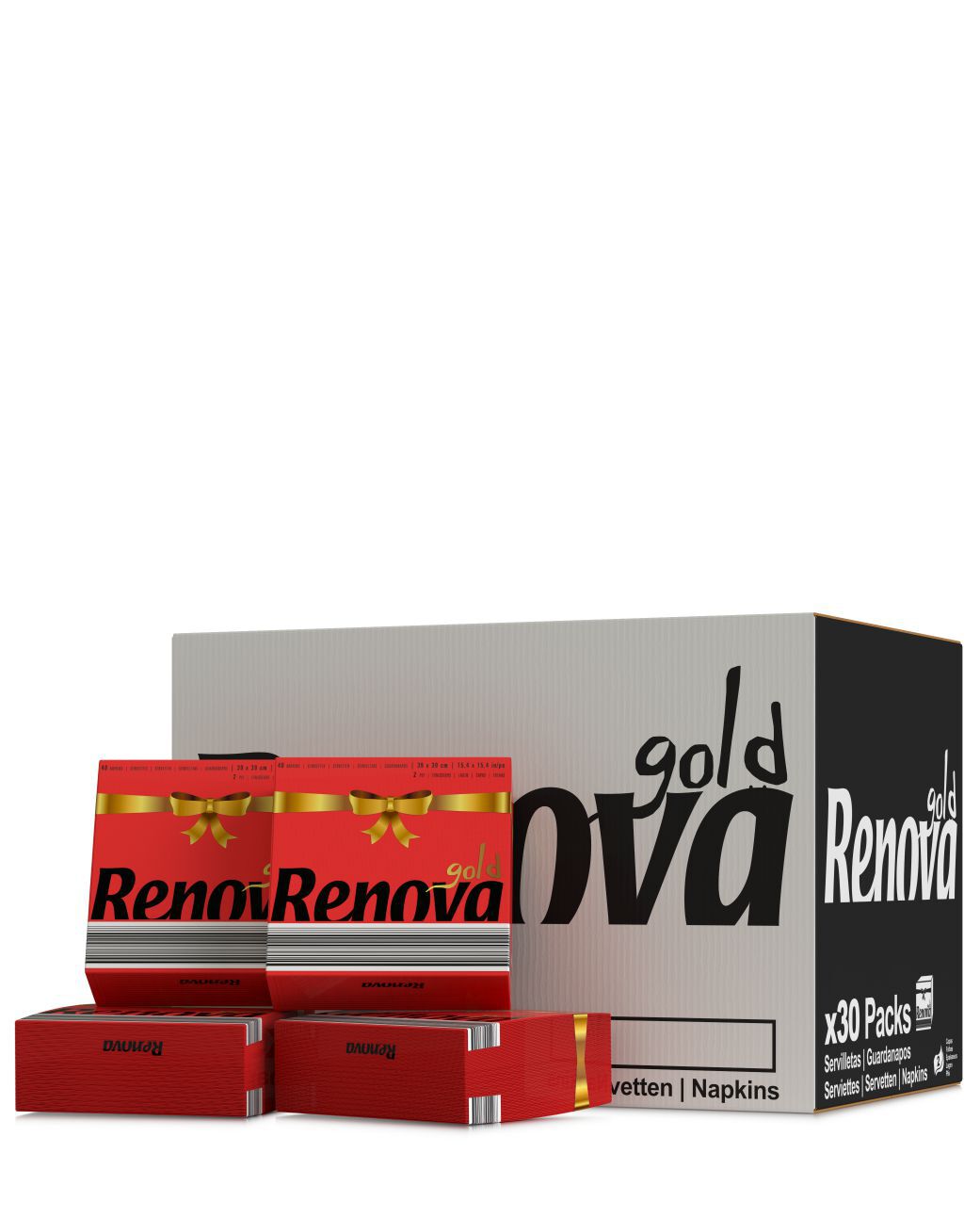 Guardanapos Gold Vermelho x30