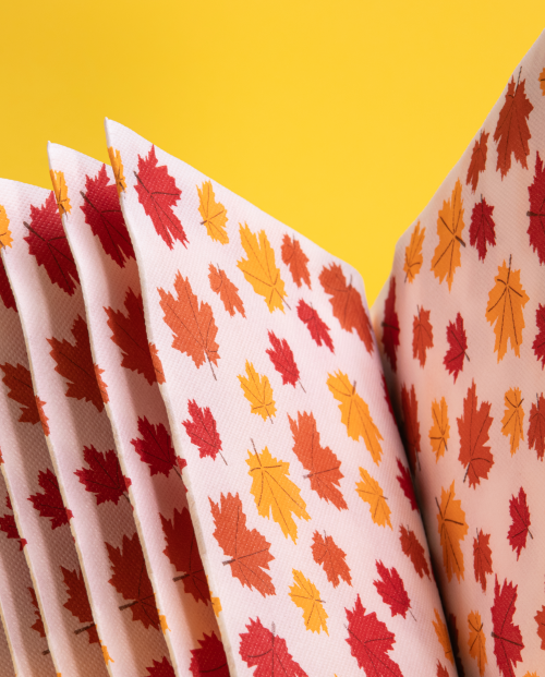 Gold Maple Leaves Paper Napkins