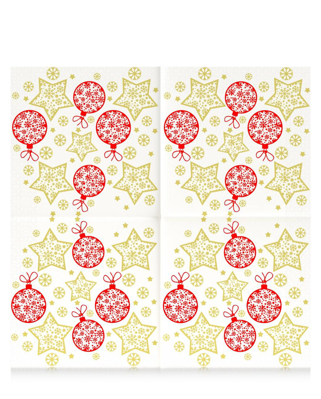 Christmas Stars & Baubles Paper Napkins Christmas Stars & Baubles Paper Napkins