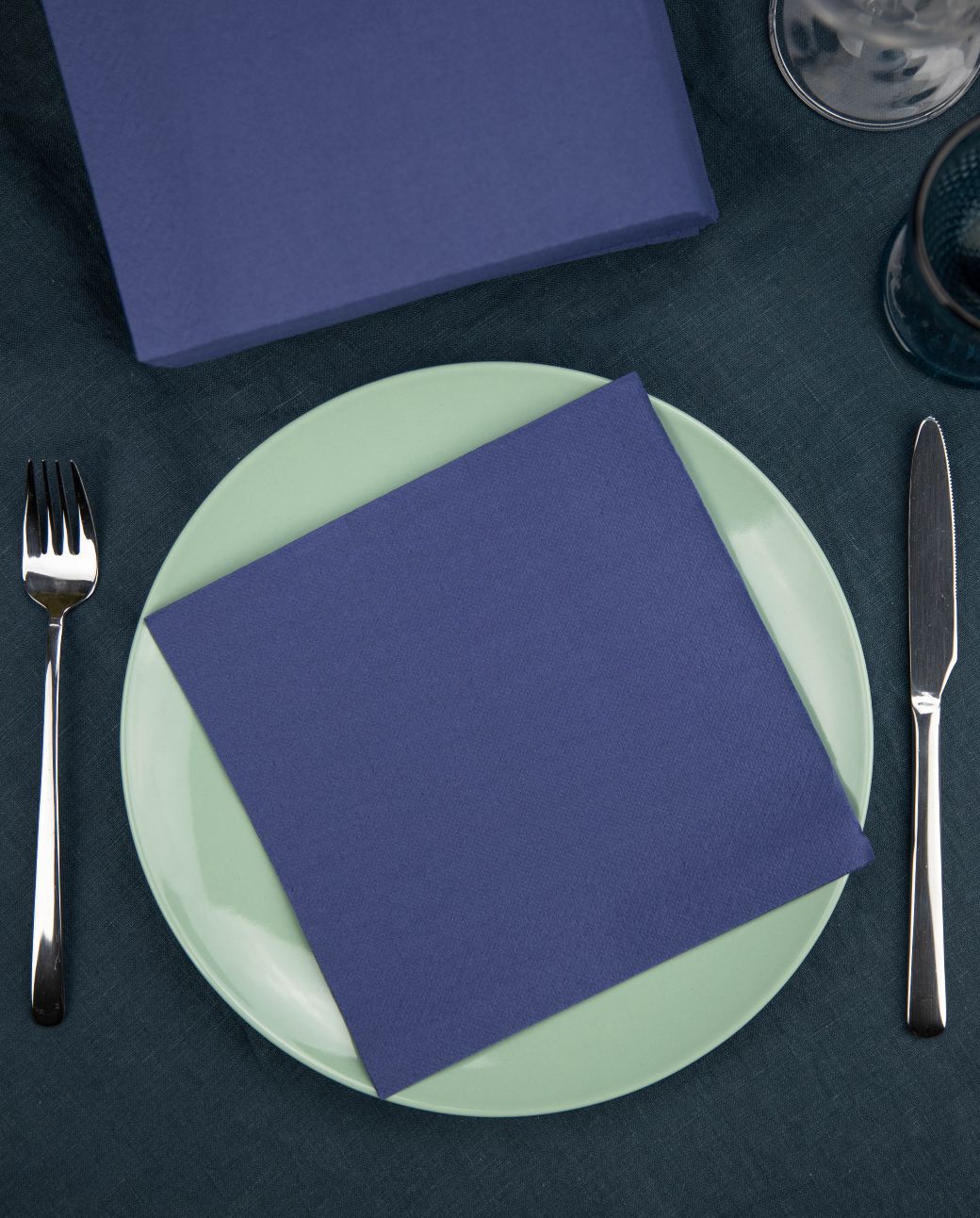 Gold Blue Table Napkins x30