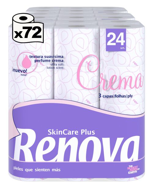 Papel Higi&eacute;nico Skin Care Plus Crema 72R