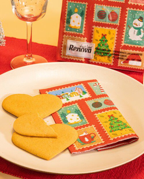 Serviettes Timbres de No&euml;l