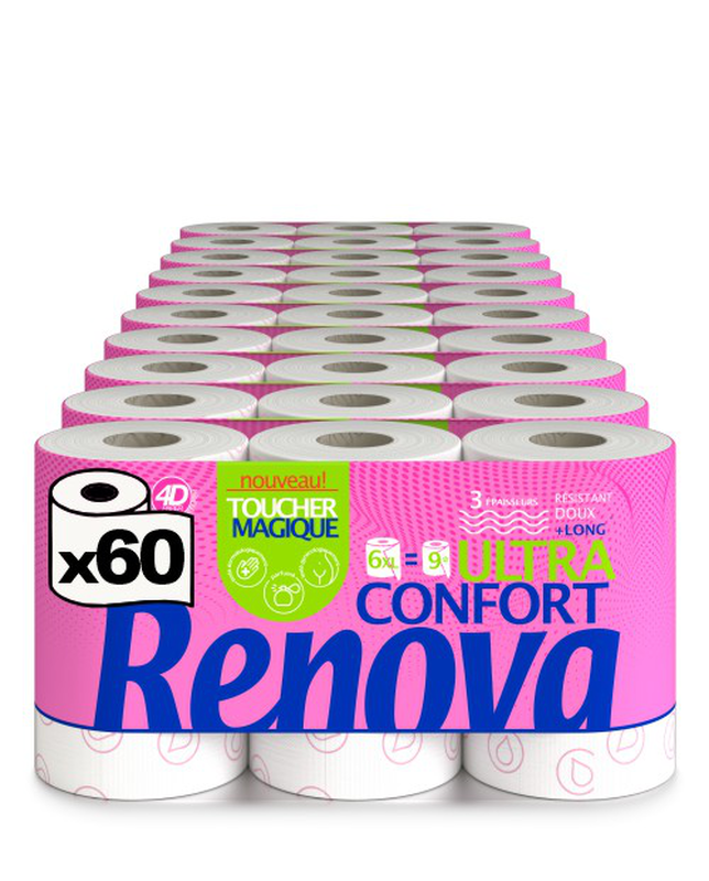 Carta Igienica Renova Ultra Fort - 4 Rotoli, 4 Strati, Bianco, 19.5m - Foto 6