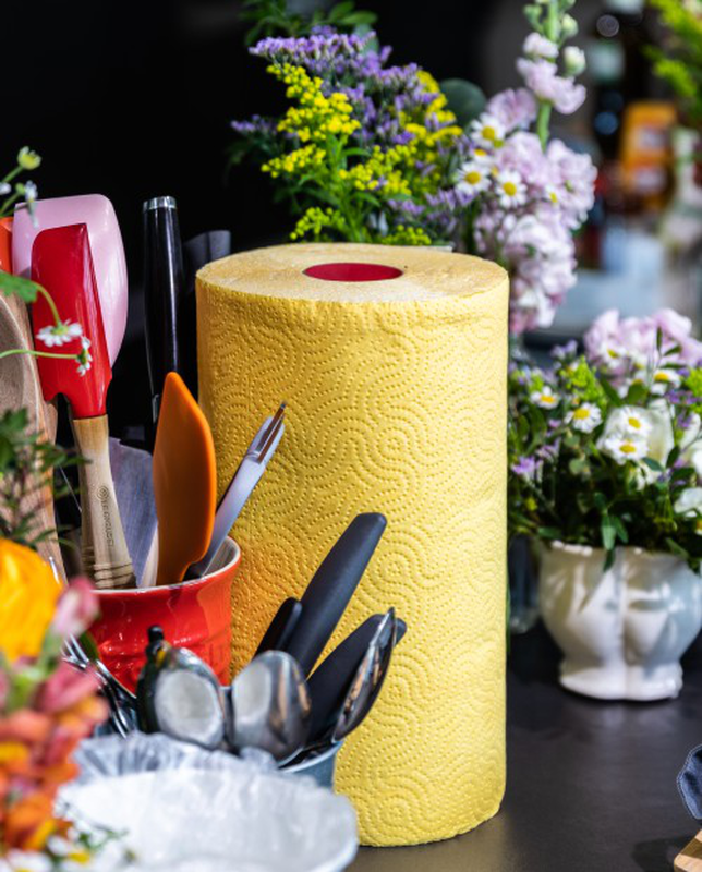 Yellow kitchen roll holder sale