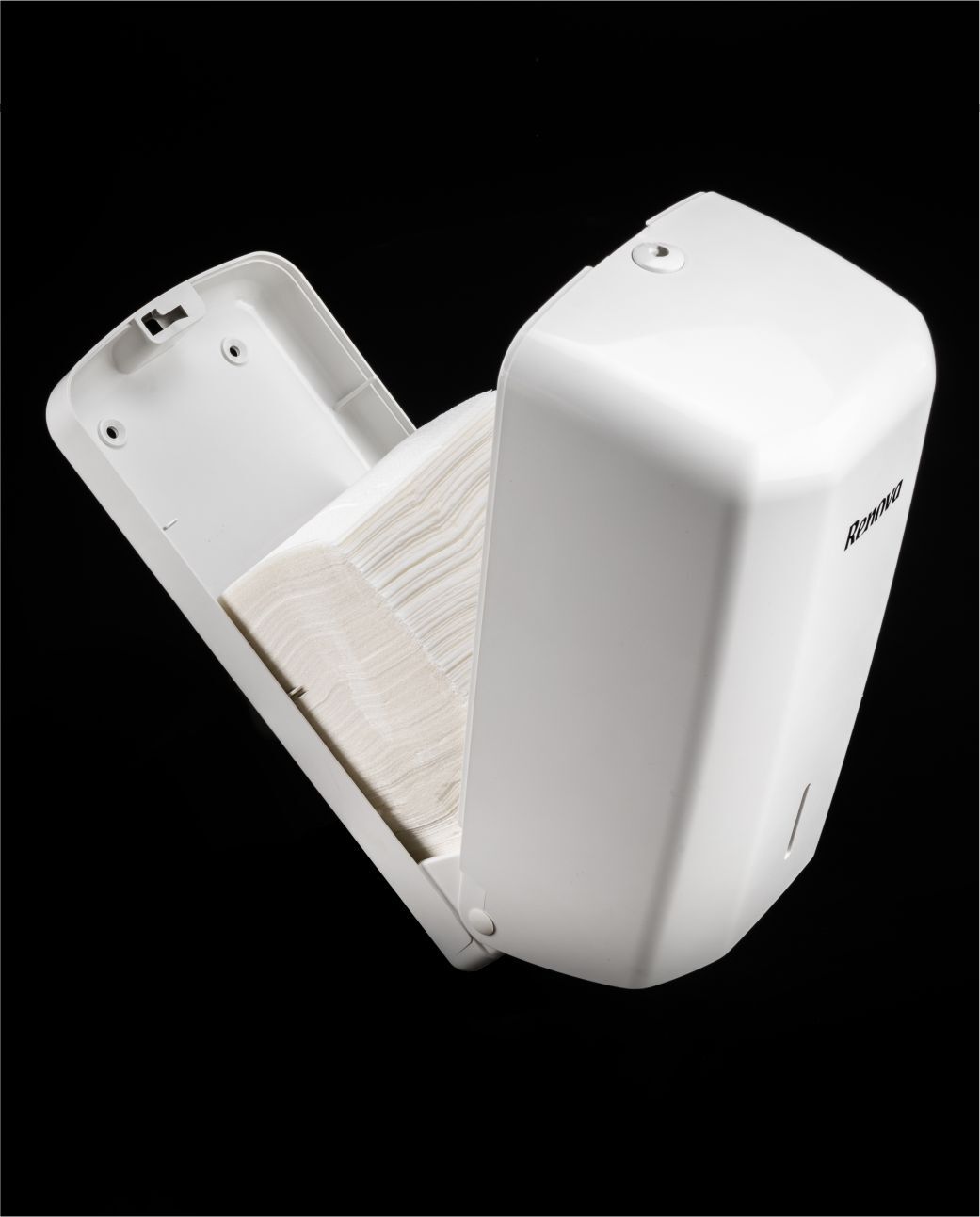 White Folded Toilet Paper Dispenser