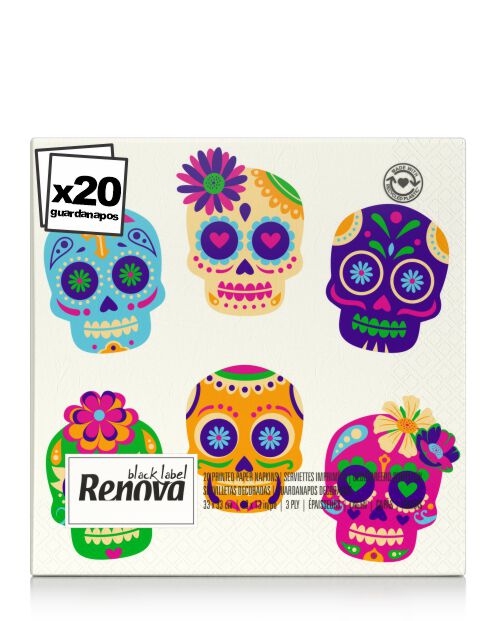 Servilletas Calaveras Coloridas
