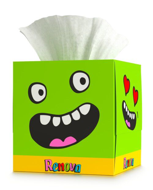 Mouchoirs en Boite Kids "Green Creature"