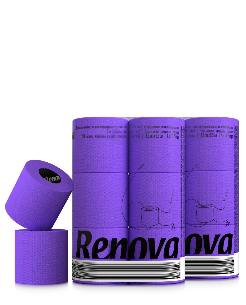 Papel Higi&eacute;nico Morado 6x12