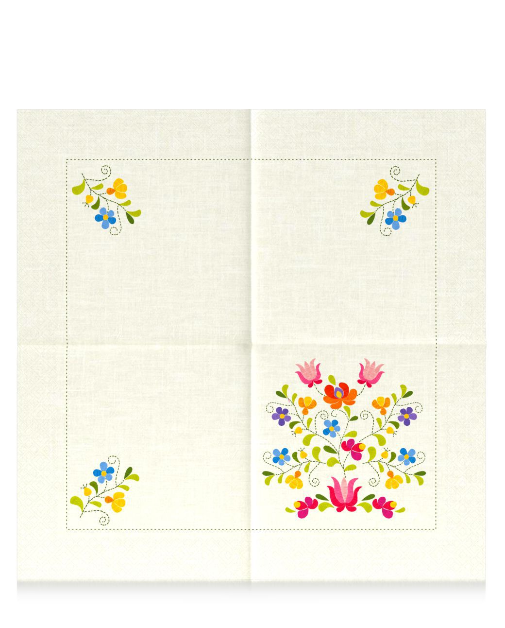 Floral Embroidery Paper Napkins