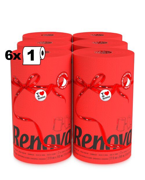 Red Paper Towels 6 Rolls