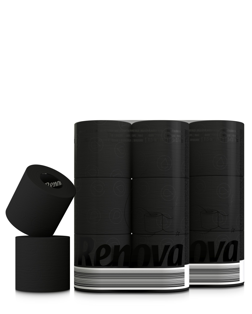RENOVA | Black Toilet Paper 6x24 | Toilet Paper