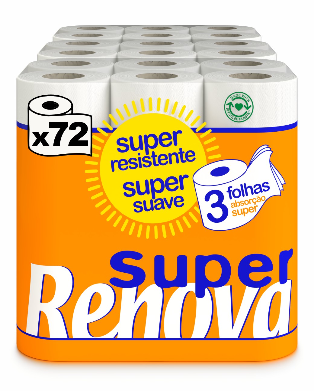 Serviettes En Papier Renova Love & Action 90 Pièces - Kraft, Recyclé, Label écologique