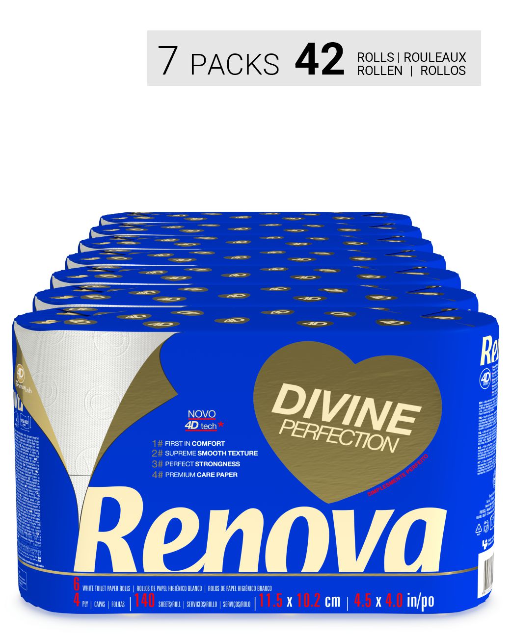 Mouchoirs Renova Recyclés 4 Plis | 10 Paquets - Écolabel, Doux Et Résistants